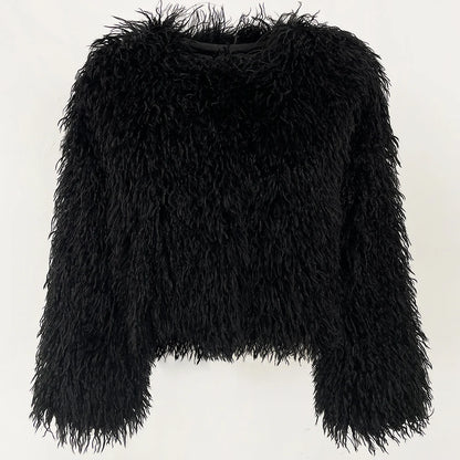 Fur Coat Eco-friendly Fur Jacket New Style Solid Color Women Clothing Cropped Jacket Direct From Manufacturer Eco-friendly Fur