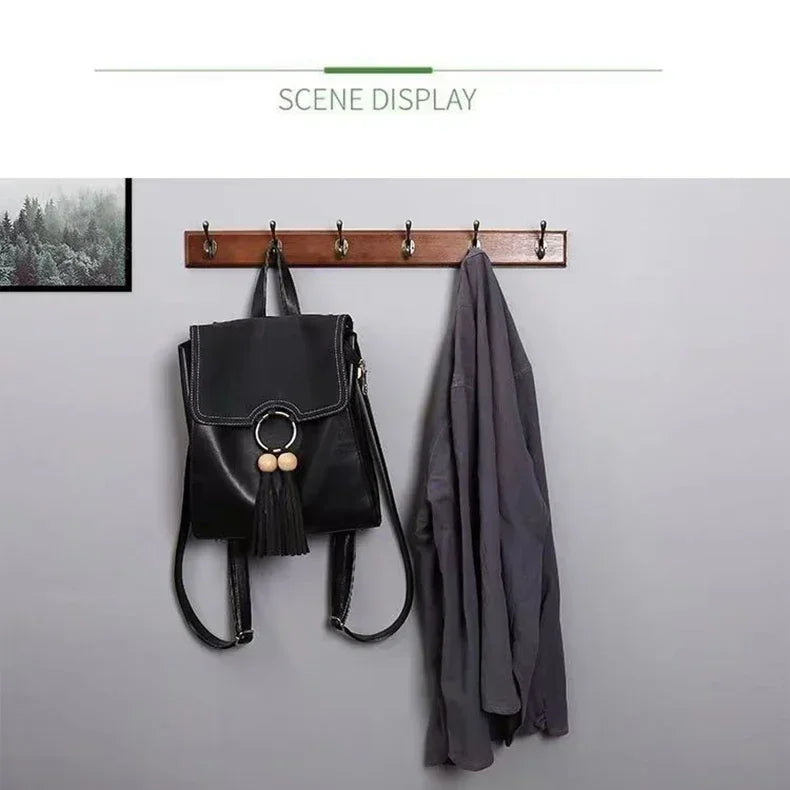 Bedroom Door Rear Solid Wood Hook Wall Hanger Hook Coat Rack Perforated Clothes Hook Closet Organizador Home Decoration