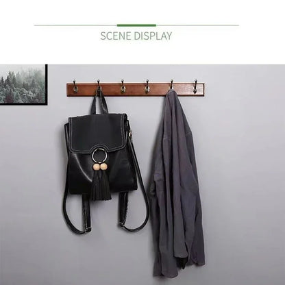 Bedroom Door Rear Solid Wood Hook Wall Hanger Hook Coat Rack Perforated Clothes Hook Closet Organizador Home Decoration