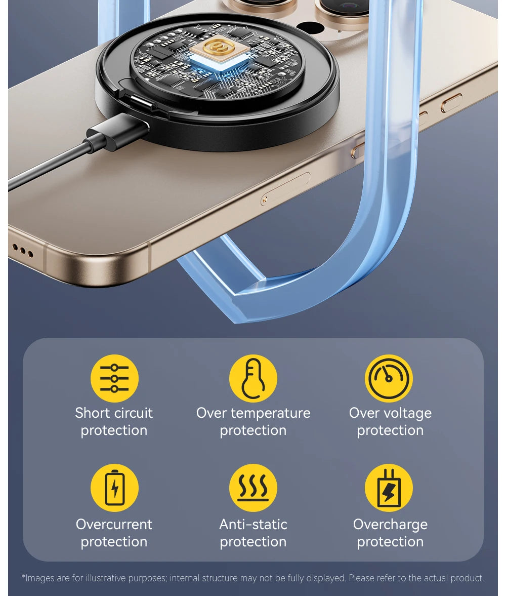 Essager Magnetic 15W Wireless Charger Fast Charging Pad Stand for iPhone 15 14  Airpods USB To Typec Phone Chargers Dock Station