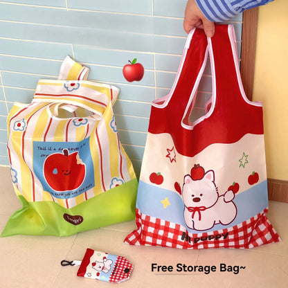 Supermarket Eco-Friendly Bag Cute Shopping Bag Large Capacity Foldable and Easy To Carry Bag Together