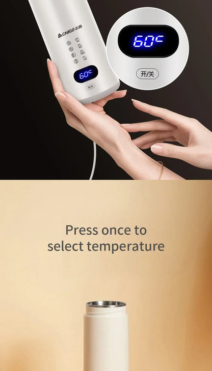 400ml Portable Smart Water Bottle Stainless Steel Thermos Temperature Display Leakproof Vacuum Flasks Coffee Cup Milk Mug