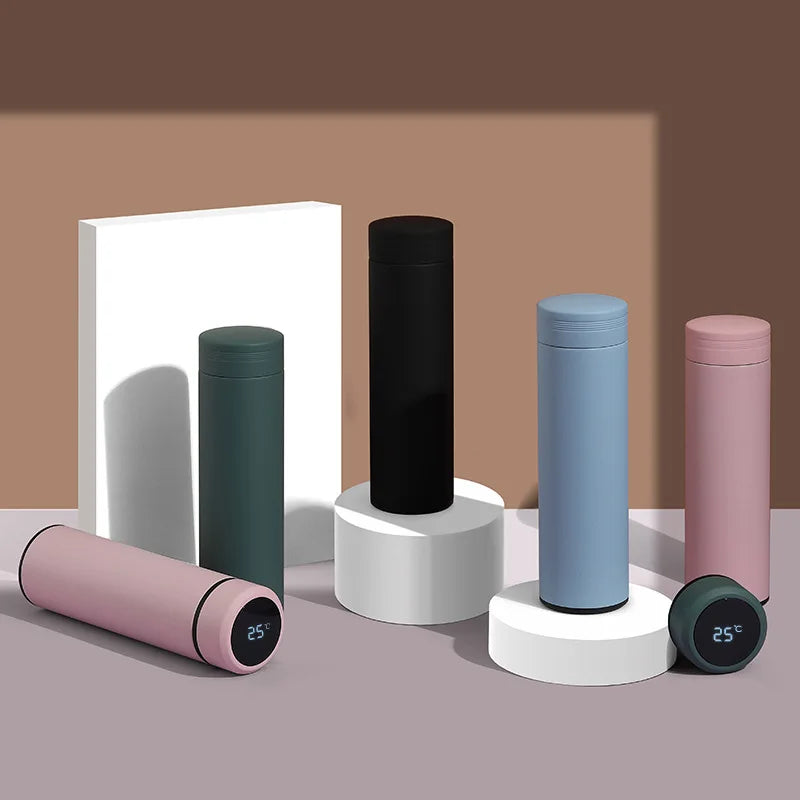 480ml Smart Water Bottle Thermal Custom Logo 304 Stainless Steel Led Water Bottle with Temperature Display Christmas Gift