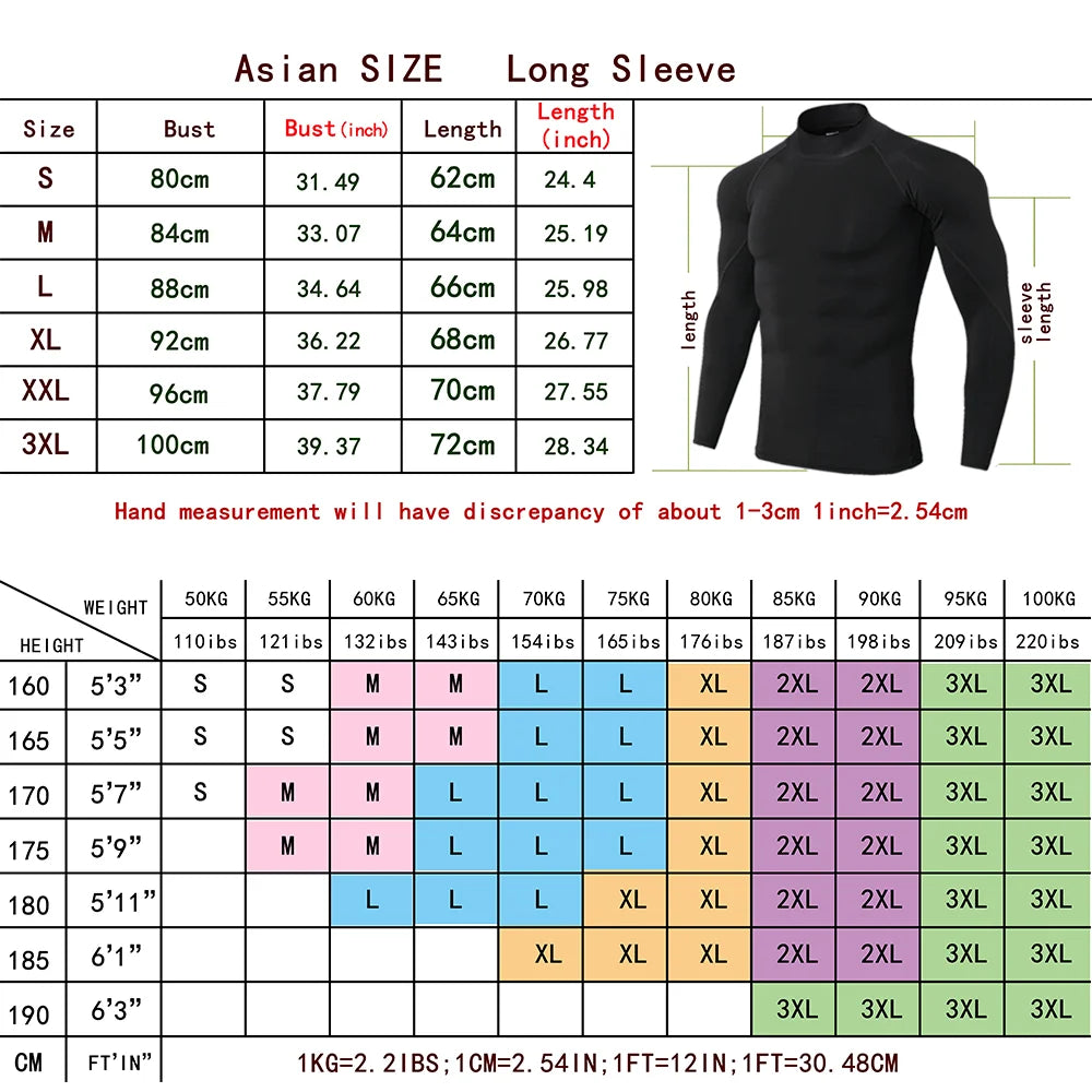Men's Cross Print High Neck Breathable Training T-Shirt Quick-drying Long Sleeve Fitness Workout Stretch Tight Top S-3XL