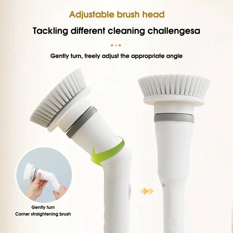 6 -in -1 Electric Cleaning Electric Rotation Cleaning Brush Kitchen Bathroom Home Cleaning Tool Multifunctional Cleaning Brush
