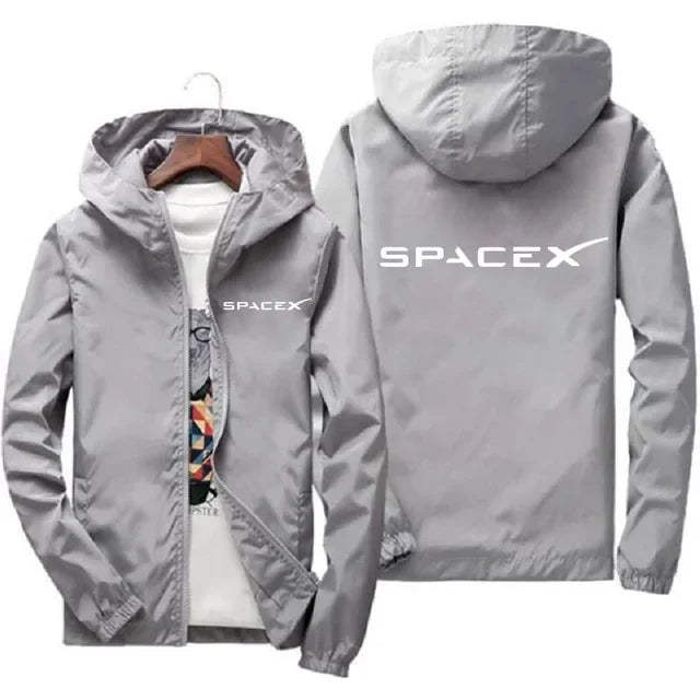 2024 New Mens SpaceX Space X Logo Hoodies Printing Casual Spring and Autumn Protective Racing Suits Sport Zipper Jacket Coats