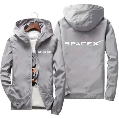 2024 New Mens SpaceX Space X Logo Hoodies Printing Casual Spring and Autumn Protective Racing Suits Sport Zipper Jacket Coats