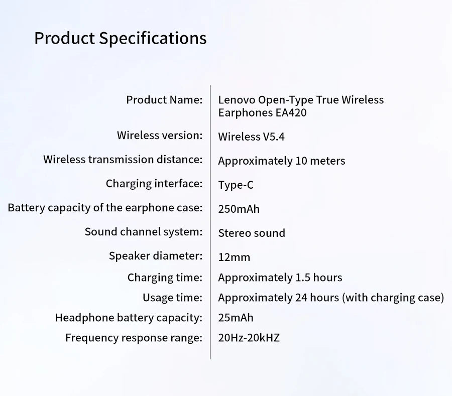 Lenovo Wireless Sport Earbuds Active Noise Cancelling Clip on Comfortable Headphones with Long Battery Life Hi-Fi Sound Bt 5.4