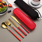 Eco Friendly 304 Dinnerware Set, Portable Cutlery Sets with Case, Kitchen Accessories, Gold Knife Fork Spoon Silverware Sets
