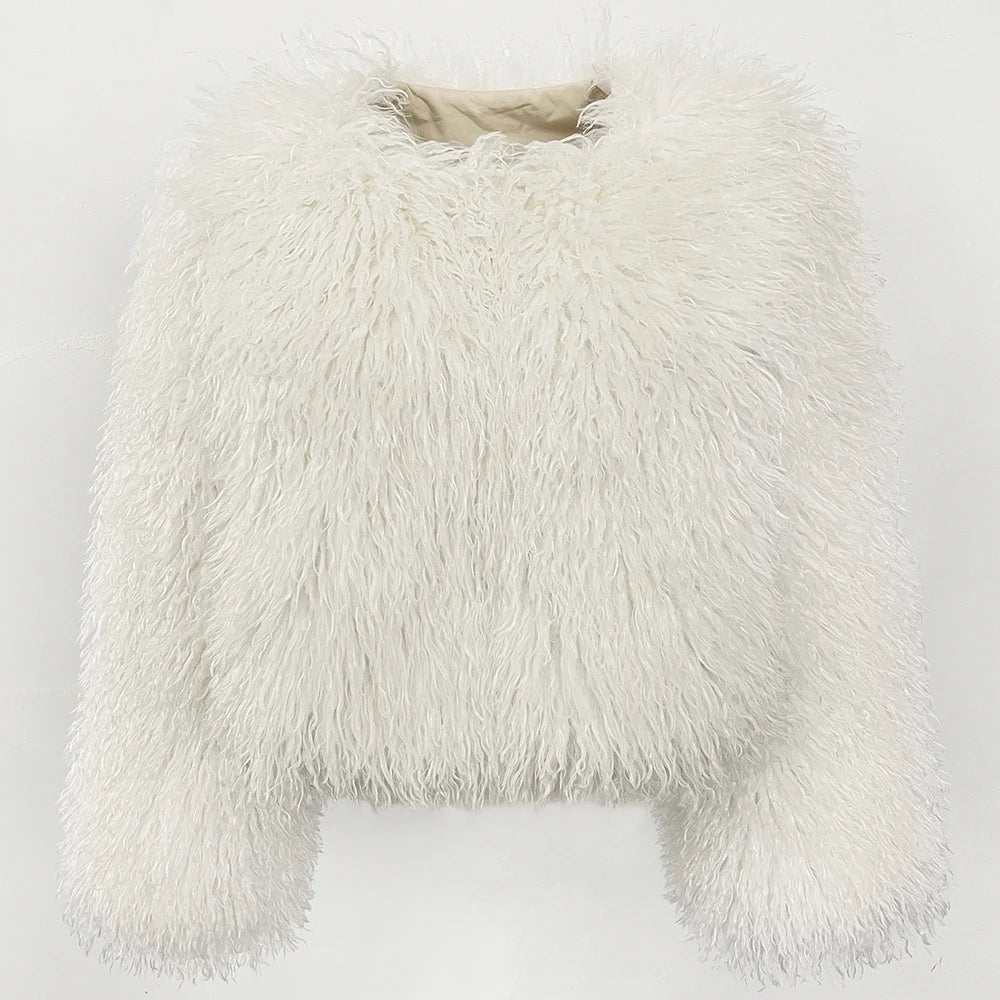Fur Coat Eco-friendly Fur Jacket New Style Solid Color Women Clothing Cropped Jacket Direct From Manufacturer Eco-friendly Fur