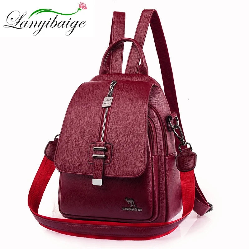 Women Backpack Designer high quality Leather Women Bag Fashion School Bags Multifunction Large Capacity Travel Backpacks mochila