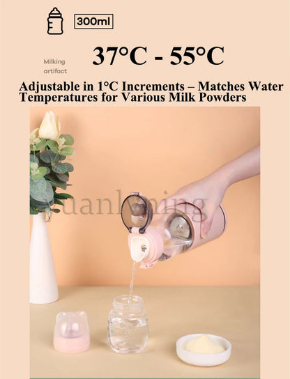 300ml Thermostatic Water Cup for Baby Smart Portable Baby Warm Bottle with Temperature Display USB Charge Wireless Heating Cup