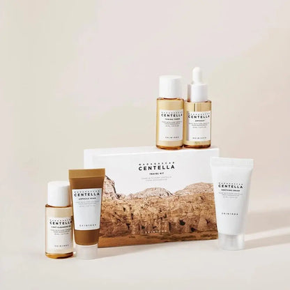 SKIN1004 Centella Asiatica Skin Care Travel Set Moisturizing Toner&Essence Toner&Cleanser&Ampoule Soothing Cream&Essential Oil