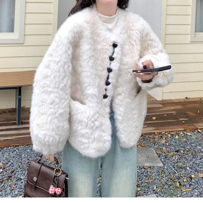 Eco-friendly Fur Jacket Women's New Models in Autumn and Winter 2025, High-end Sense, Small Fashion Age Reduction