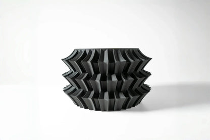 3D Printed Eco-Friendly Irregular Geometry Plant Pot Textured Lines Biodegradable maceta for Home Decoration  Sustainable Gift