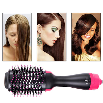 Women Hair Dryer Brush Hair Dryer Straightener Curler Massager 4 In 1 Rapid Warming One Step Volumizer Hot-Air Hair Brushes