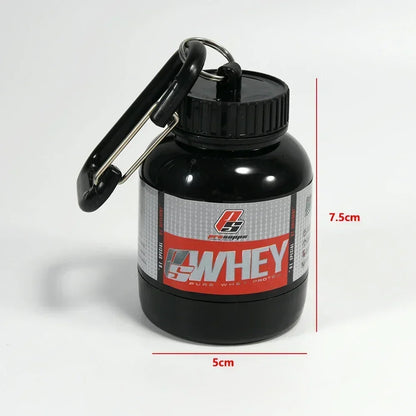 100ML Portable Protein Powder Bottle With Whey Keychain Health Funnel Medicine Box Small Water Cup Outdoor camping Container