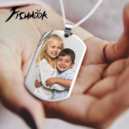 Print Demand Photo Necklace Personalized Picture Custom Gift For Men Woman Couple Family Father Chain Stainless Steel Jewelry