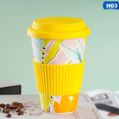 401-500ml Eco Friendly Bamboo Reusable Travel Cup For Outdoor Portable Mug Tea Coffee Cup Coffee Tea Water Juice Mug Flask Gift