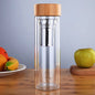 300/400/500ML Double Wall Glass Water Bottle Stainless Steel Filters Bamboo Lid Travel Home Drinkware Tea Infuser Office Tea Cup
