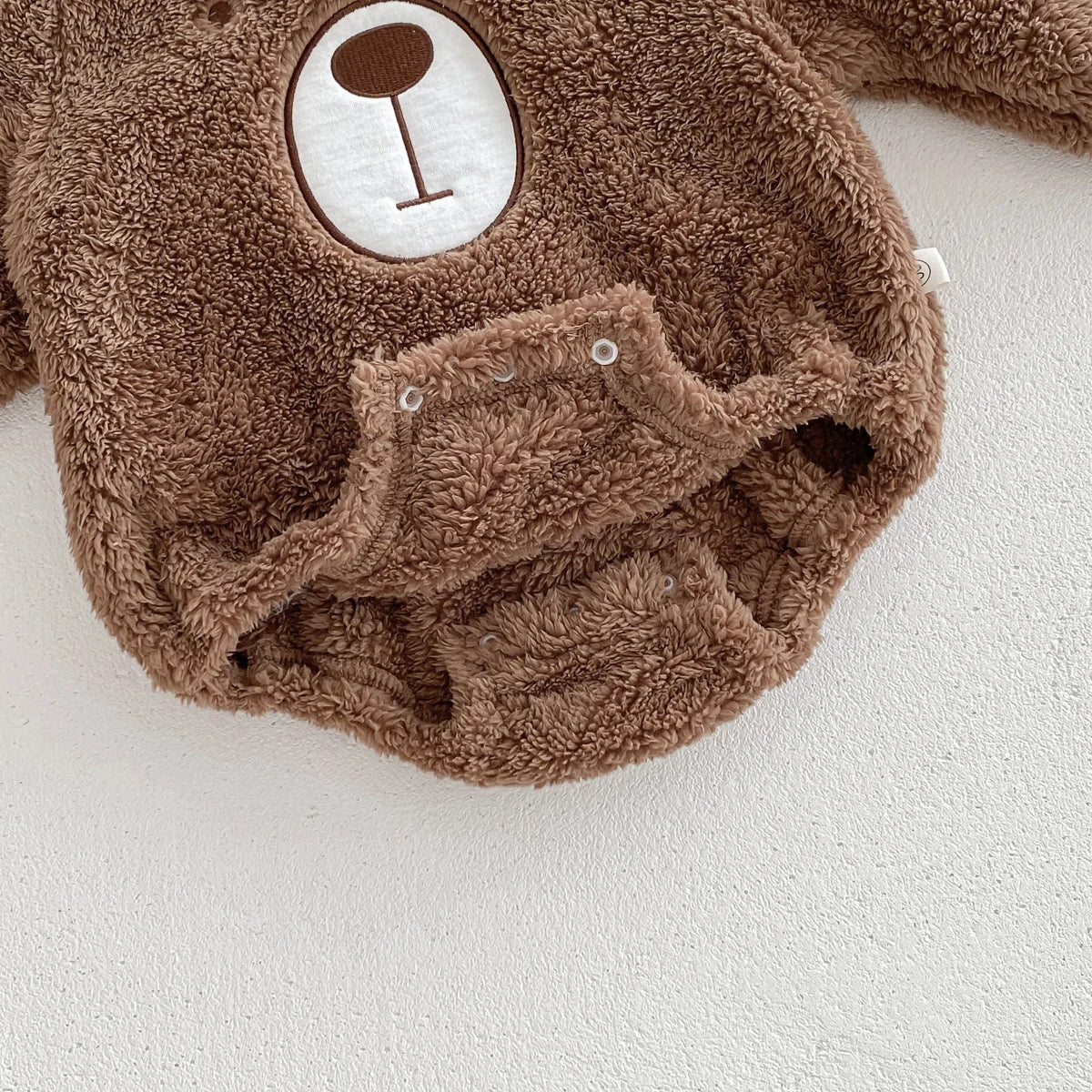Baby Hooded Romper Bear Ears Cute Plush Baby Clothes Winter 0-2 Years Old Korean version Baby Clothes Baby Romper