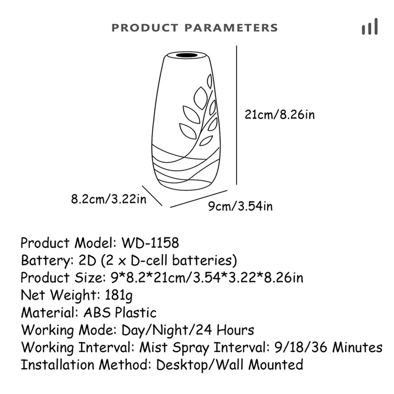 【A87T】2Pc Eco-Friendly Leaf-Shaped Fragrance Diffuser Has An Automatic Timer And Is Suitable For Use In Homes And Offices