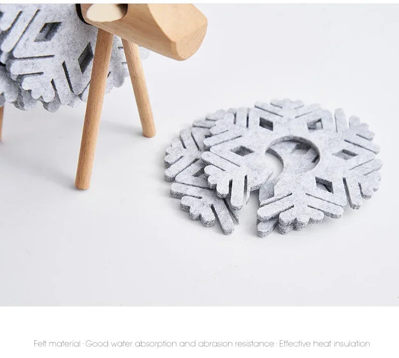 Creative Insulated Coaster Deer Shaped Beverage Coaster Sheep Felt Coaster Water Absorbing Home Office Desk Decorative Ornament