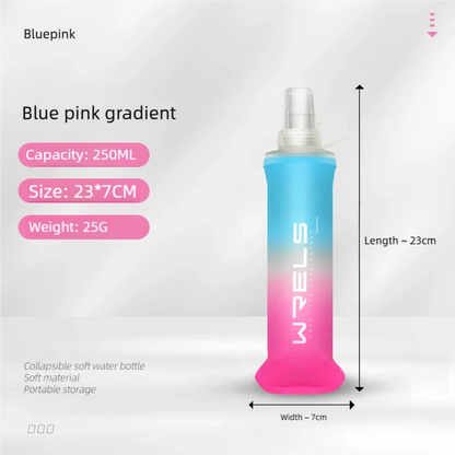 Sport Water Bottle TPU Folding Soft Flask Drink Portable Water Bottle High Flow Running Hiking Bicycle Fitness Water Bag