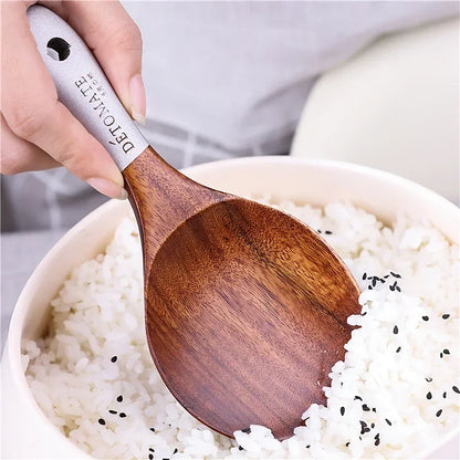 Solid Wood Cooking Tool Set Eco-friendly Teak Spatula Rice Scoop Environmental Protection Tableware Household ковшик кухонный