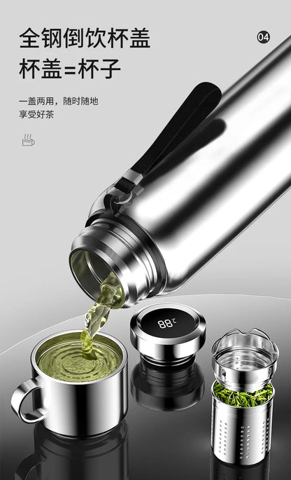 1200ML Smart Thermos Bottle Temperature Display Keep Cold and Hot Water Bottle Thermos for Water Tea Outdoor Sport Water Bottle