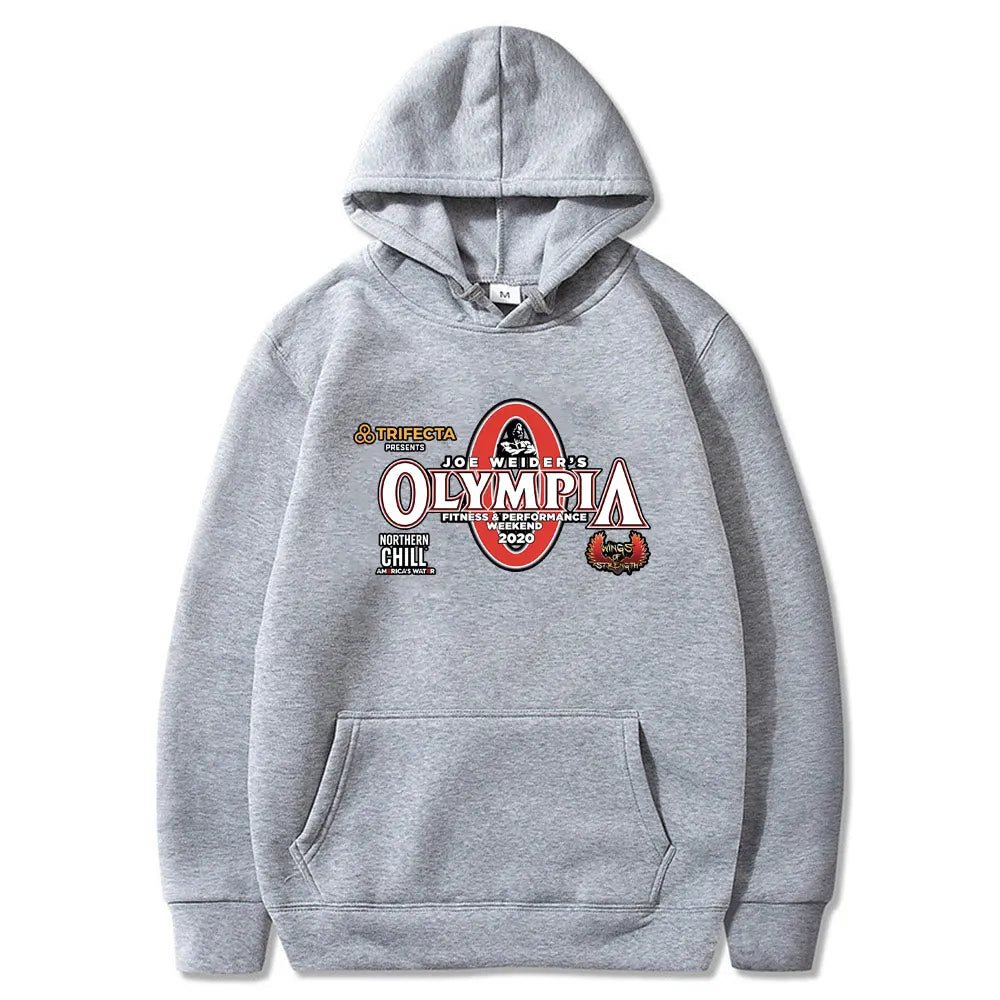 Olympia Gym Fitness Pump Cover Graphic Print Hoodie Male Casual Oversized Hooded Tracksuit Men Women's Fashion Vintage Hoodies