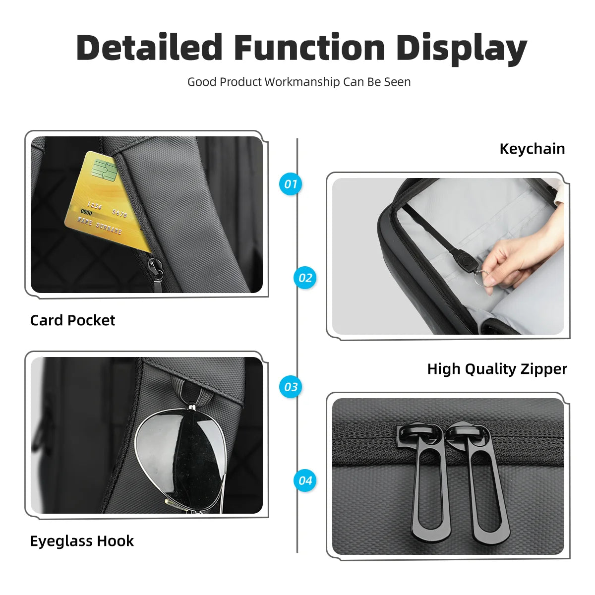 HK Business Backpack Multifunctional Men's 15.6" Laptop Bag Large Capacity Travel Backpacks Waterproof School Bags Work Rucksack