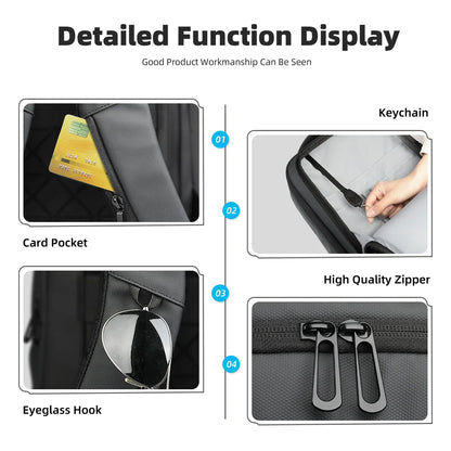 HK Business Backpack Multifunctional Men's 15.6" Laptop Bag Large Capacity Travel Backpacks Waterproof School Bags Work Rucksack