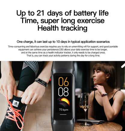 LIGE Amoled Smart Watch Smartwatch Band Women Heart Rate Blood Waterproof Connected Smart Bracelet Sport Fitness Tracker  Watch
