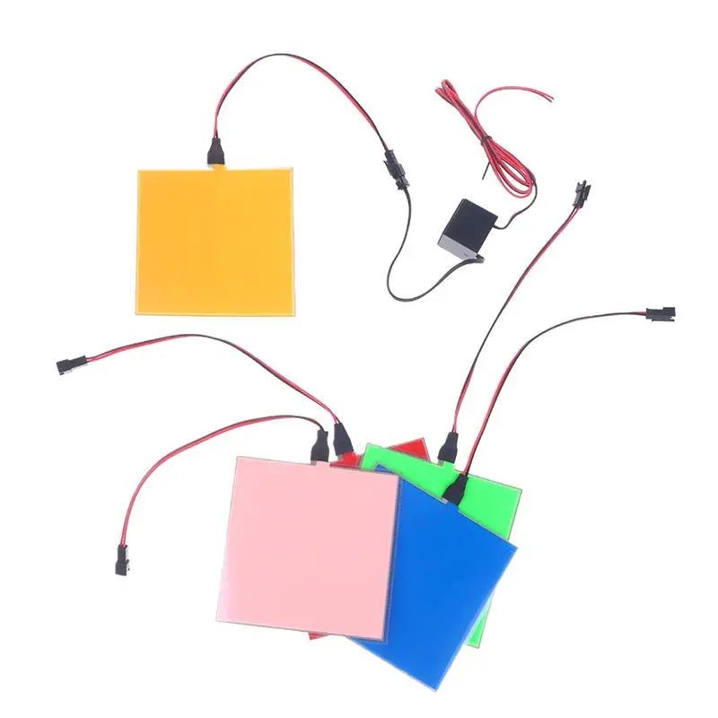 Electroluminescent Eco-friendly Light Source, 12V, Adjustable DIY Frame, Flexible 10x10cm EL Backlight.