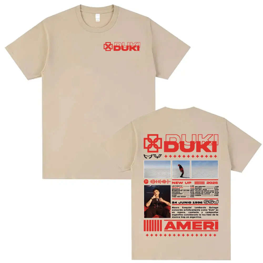 Rapper DUKI SSJ Ameri 2025 Tour Merch T Shirt Men Women Harajuku Vintage Gothic Clothes T-shirts Casual Cotton Oversized T-shirt