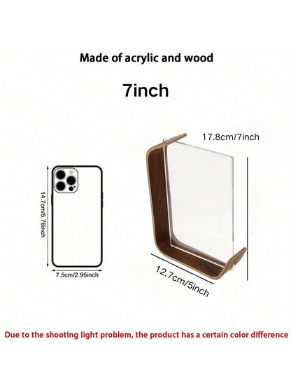 Eco-Friendly Wood & Acrylic Photo Frame - Customizable Double-Sided Display for Home Decor/Wedding Gifts with Plan Preservation