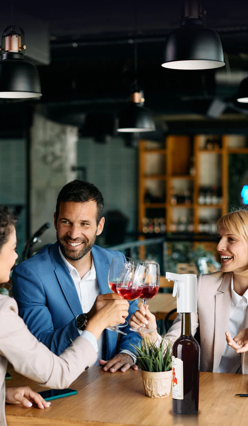 Smart Digital Wine Dispenser for Home Bar & Electric Aerator, Hands-Free Sensor for Wine, Whiskey, Spirits - Ideal Gift