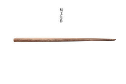 1 pair Japanese Walnut Chopsticks Solid Wood Pointed Round Chopsticks Wooden Tableware Eco-friendly Home Kitchen Supplies