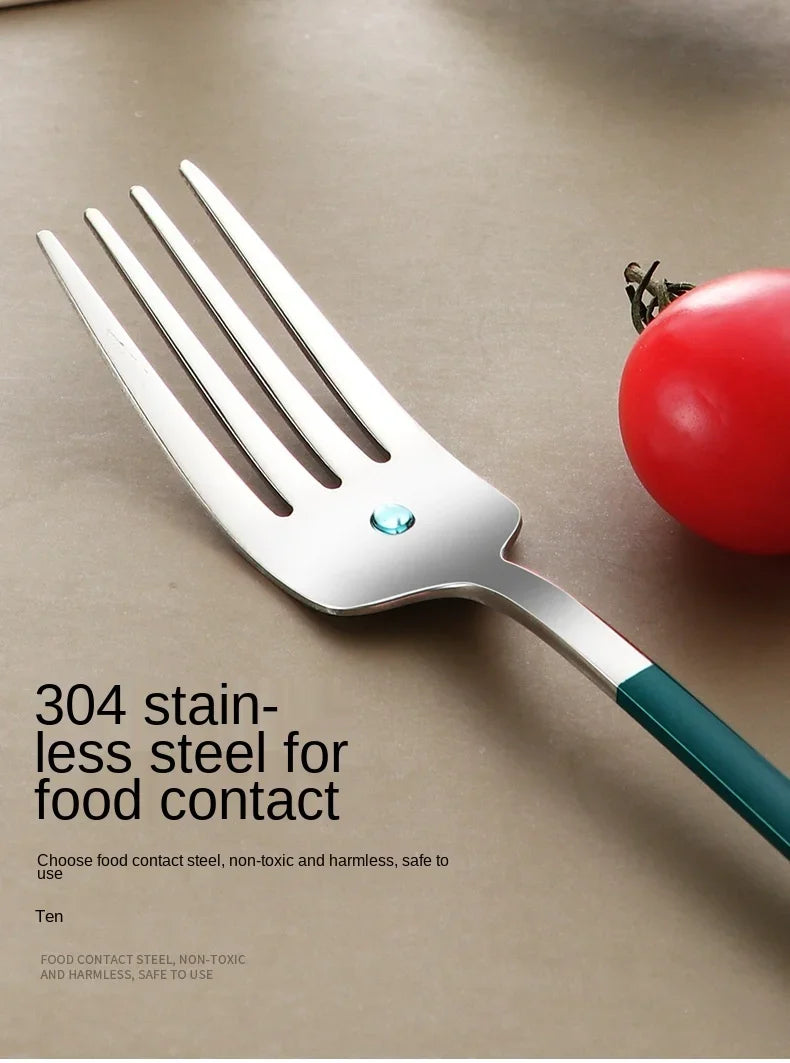 Eco Friendly 304 Dinnerware Set, Portable Cutlery Sets with Case, Kitchen Accessories, Gold Knife Fork Spoon Silverware Sets