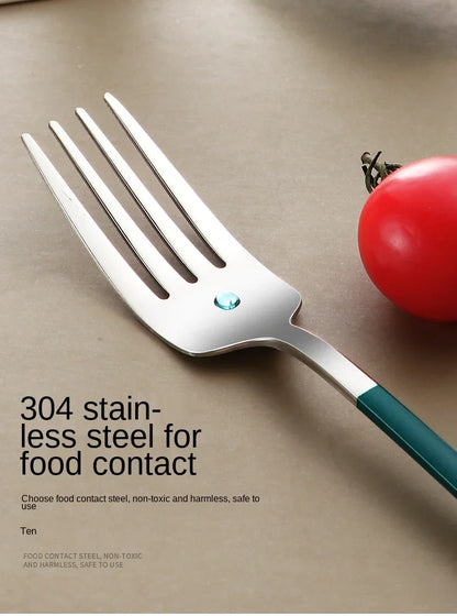 Eco Friendly 304 Dinnerware Set, Portable Cutlery Sets with Case, Kitchen Accessories, Gold Knife Fork Spoon Silverware Sets