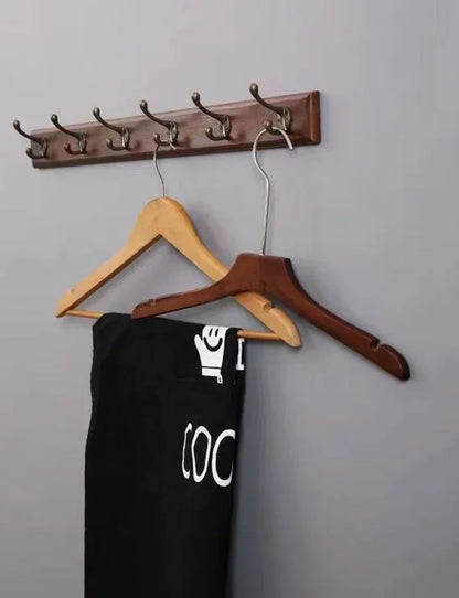 Bedroom Door Rear Solid Wood Hook Wall Hanger Hook Coat Rack Perforated Clothes Hook Closet Organizador Home Decoration
