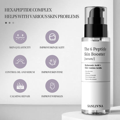 6 Peptide Skin Collagen Serum, Face Niacinamide and Hyaluronic Acid Moisturizing Face Serum for All Skin Types, Skincare