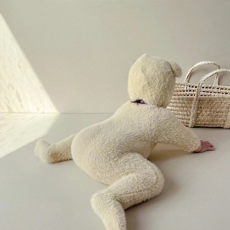 1-24M Baby Boy Girl Bodysuits Outfit Newborn Photography Props Plush Romper with Hat Photography Props