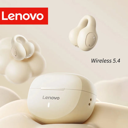Lenovo Wireless Sport Earbuds Active Noise Cancelling Clip on Comfortable Headphones with Long Battery Life Hi-Fi Sound Bt 5.4