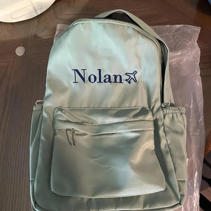 Customized New School Bags Personalized Name Embroidery Large Capacity Nylon Student Backpack Adult Children Travelling Bags