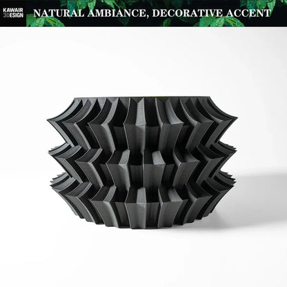 3D Printed Eco-Friendly Irregular Geometry Plant Pot Textured Lines Biodegradable maceta for Home Decoration  Sustainable Gift