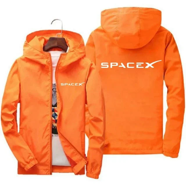 2024 New Mens SpaceX Space X Logo Hoodies Printing Casual Spring and Autumn Protective Racing Suits Sport Zipper Jacket Coats
