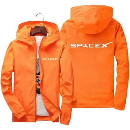 2024 New Mens SpaceX Space X Logo Hoodies Printing Casual Spring and Autumn Protective Racing Suits Sport Zipper Jacket Coats