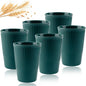 Eco-Friendly Wheat Straw 6Pcs/Set Unbreakable Multi-Purpose Drinking Cups Biodegradable Round Toothbrush Cup BPA-Free